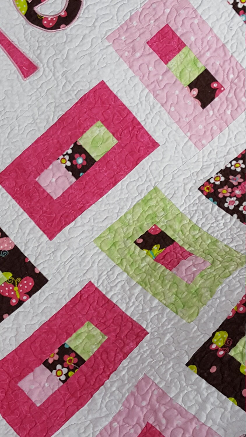 Flutterby Garden Quilt pattern ~PDF -made with one small layer cake