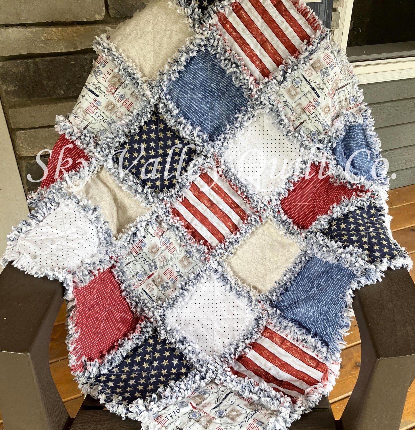 Finished rag quilt - patriotic Election, USA pride, independence