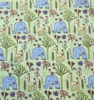 flannel Fat quarter Bundle, green and blue jungle animals
