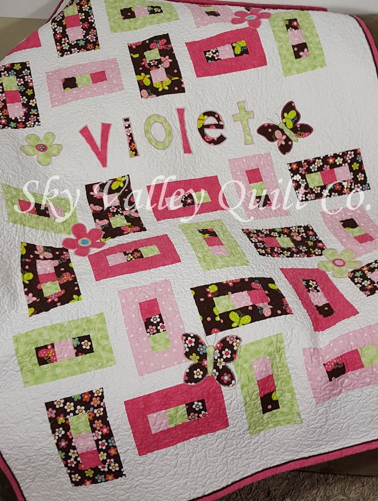 Flutterby Garden Quilt pattern ~PDF -made with one layer cake