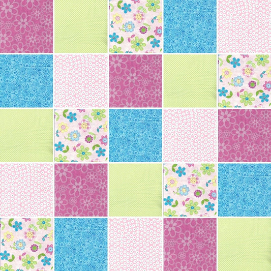 Pre Cut Rag Quilt KIT - Pretty florals in pink, turquoise and green flannels
