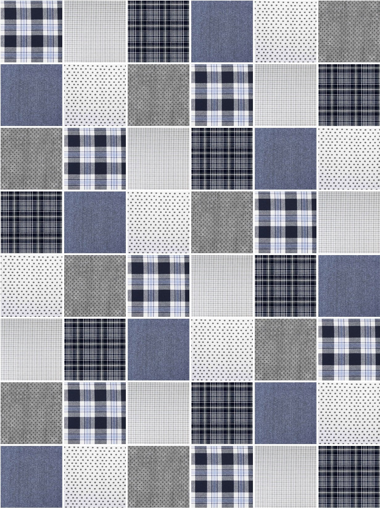 Precut rag quilt KIT ~ navy blue and gray flannels - restocked!