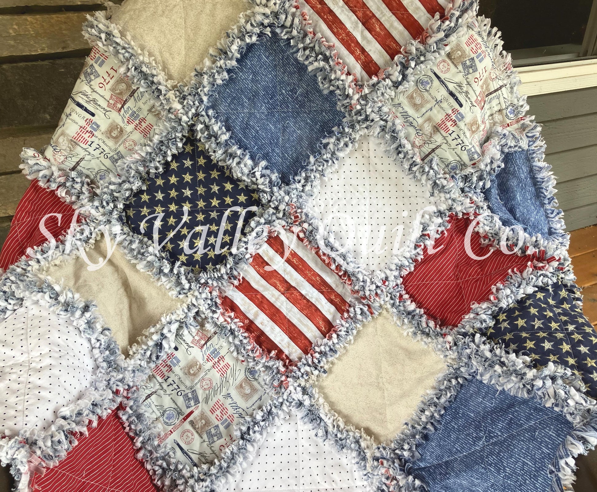 Pre CUT Rag Quilt KIT ~ patriotic Election, USA pride, independence