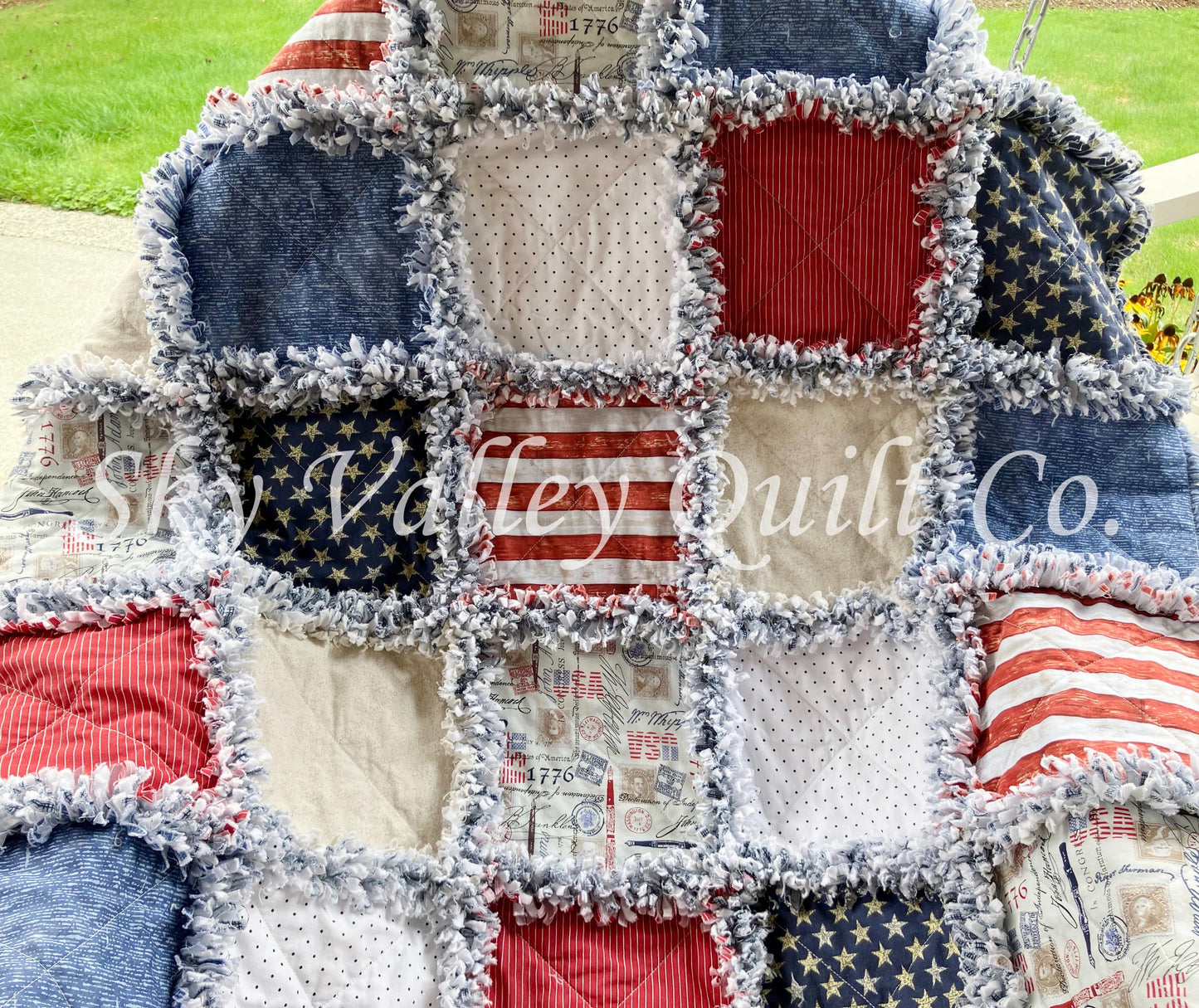 Pre CUT Rag Quilt KIT ~ patriotic Election, USA pride, independence