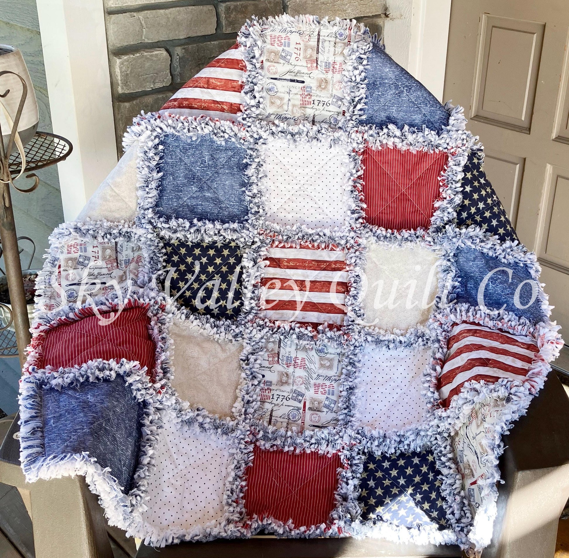 Finished rag quilt - patriotic Election, USA pride, independence