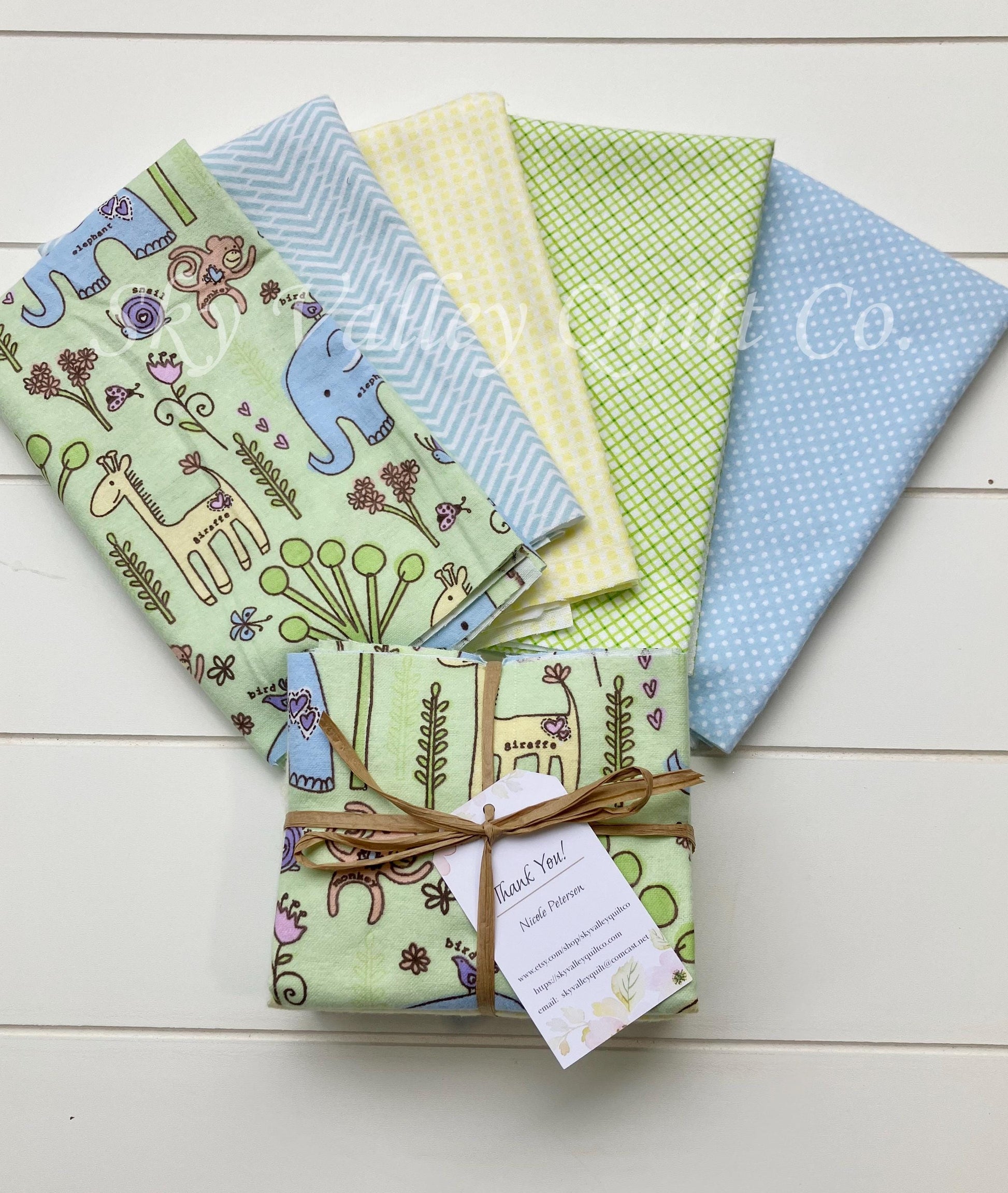 Pre Cut Rag Quilt KIT - strawberries in pinks and sage green flannels, 3 layers!
