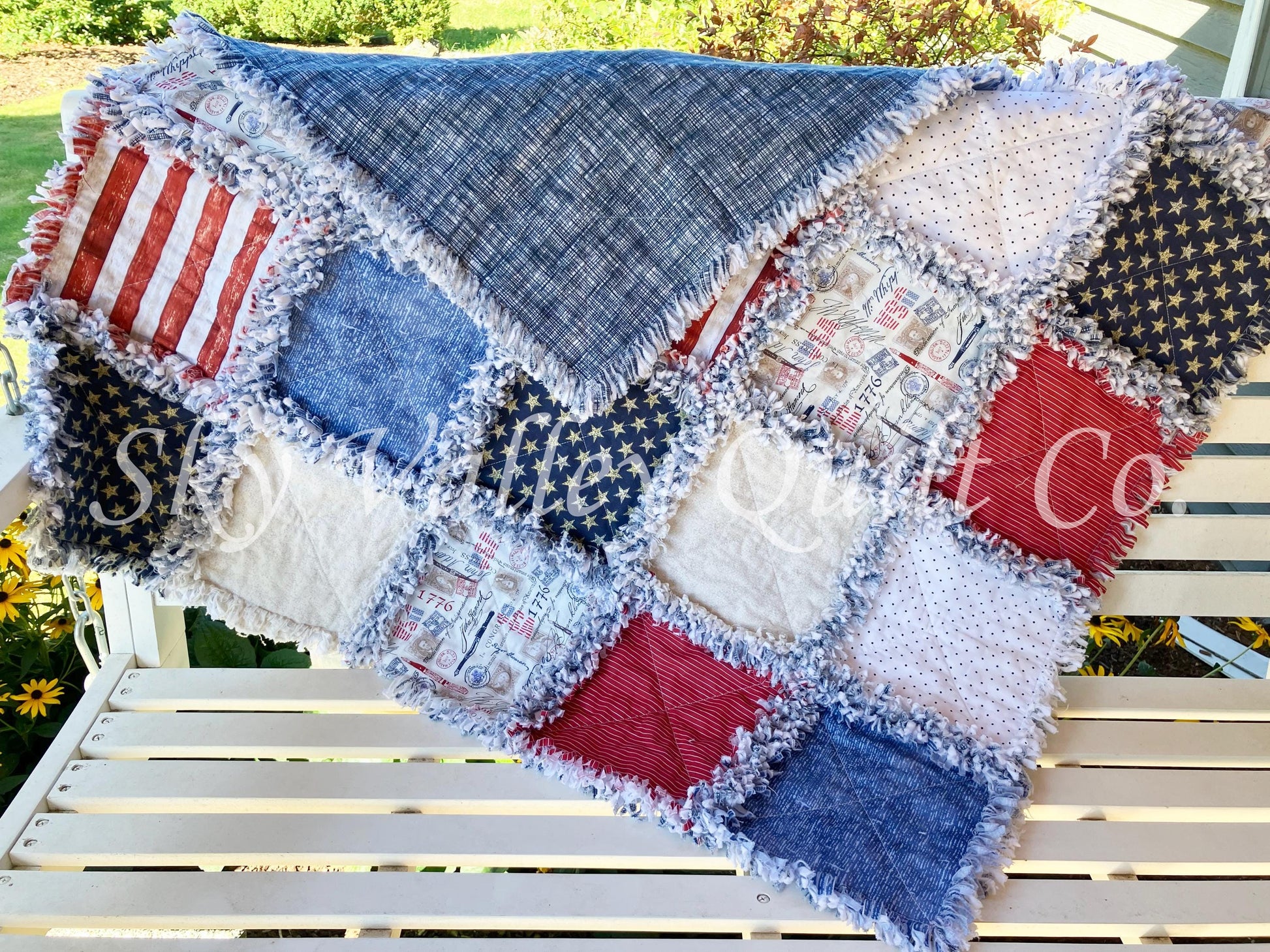 Finished rag quilt - patriotic Election, USA pride, independence