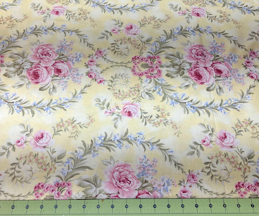 Simply Irresistable yellow floral cotton quilting fabric by Robyn Pandolph for SSI