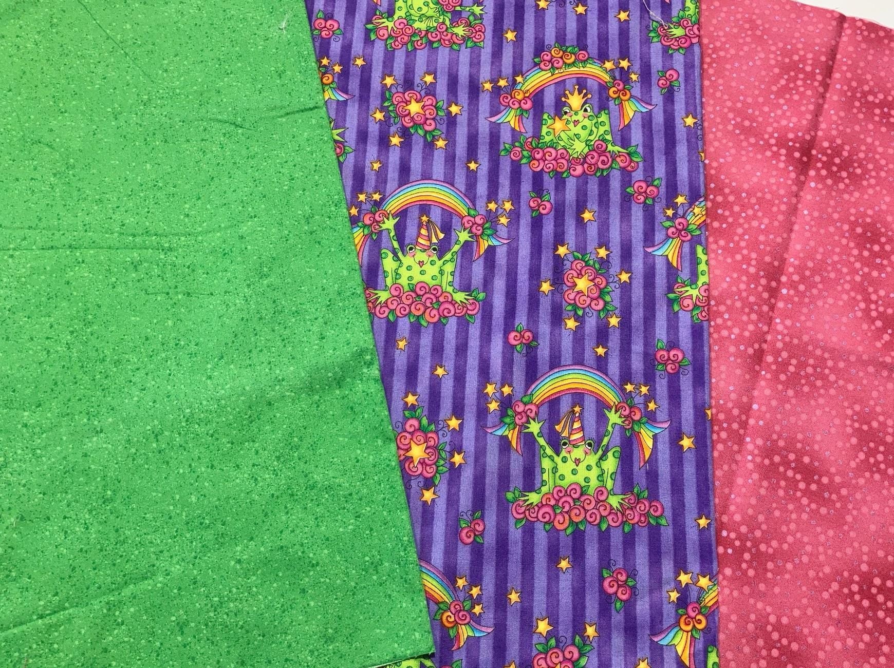 Here comes the Frog Fat Quarter Bundle/Curated Collection/Hand Selected/8 Prints/100% Cotton/Quilting