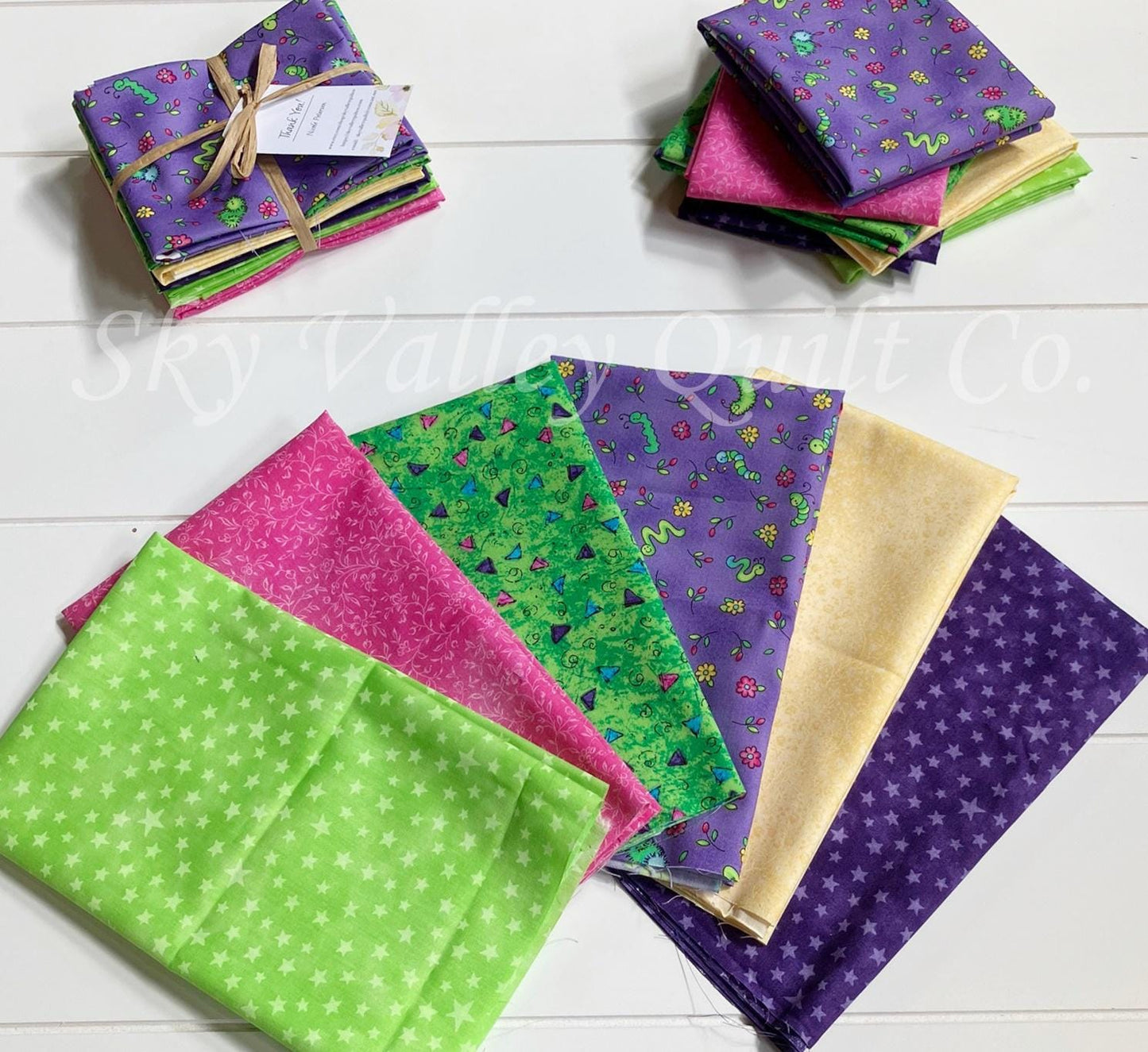 Moda Giggly garden/fat quarter Bundle/Curated Collection/Hand Selected/6 Prints/flannel/Quilting