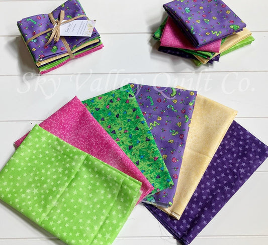 Moda Giggly garden/fat quarter Bundle/Curated Collection/Hand Selected/6 Prints/flannel/Quilting