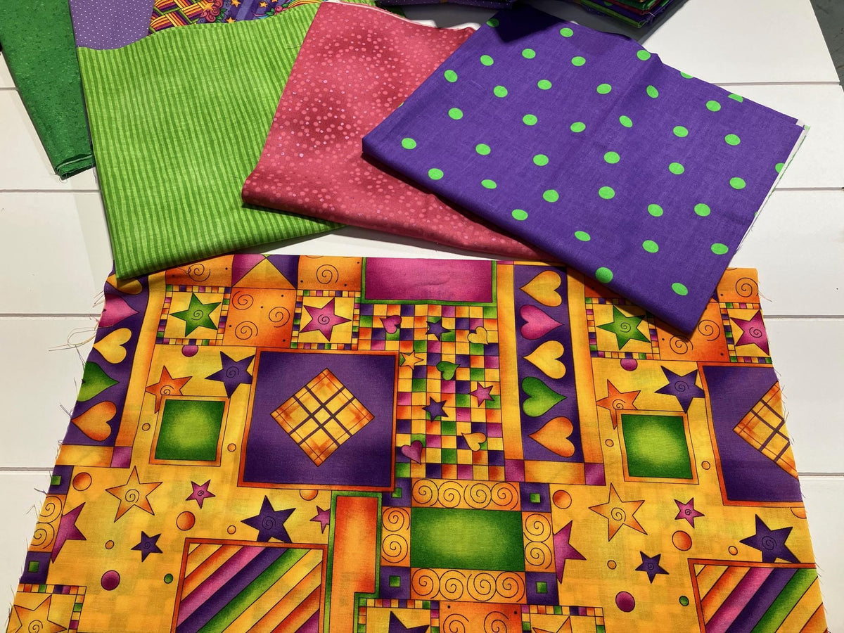 Here comes the Frog Fat Quarter Bundle/Curated Collection/Hand Selected/8 Prints/100% Cotton/Quilting