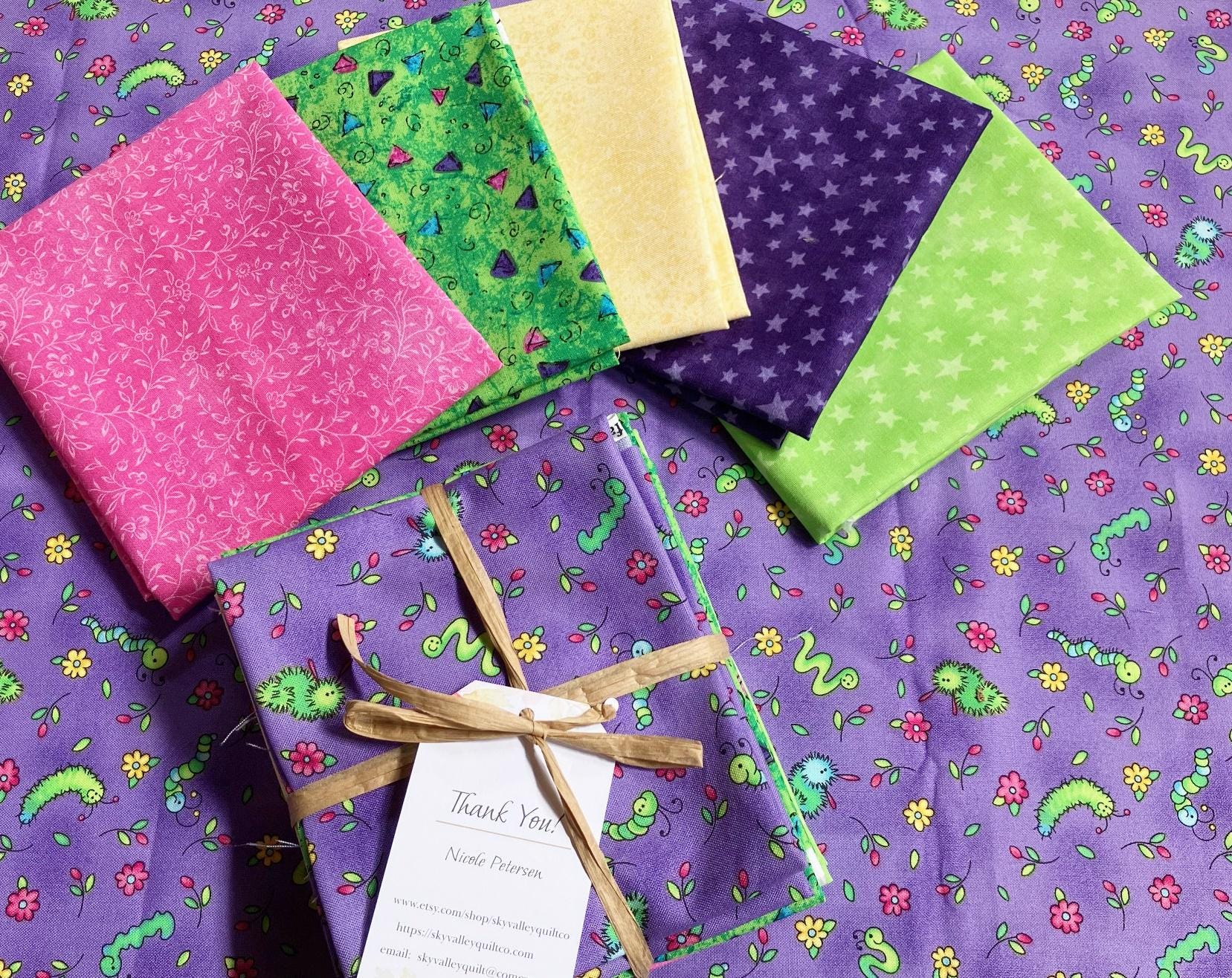 Moda Giggly garden/fat quarter Bundle/Curated Collection/Hand Selected/6 Prints/flannel/Quilting