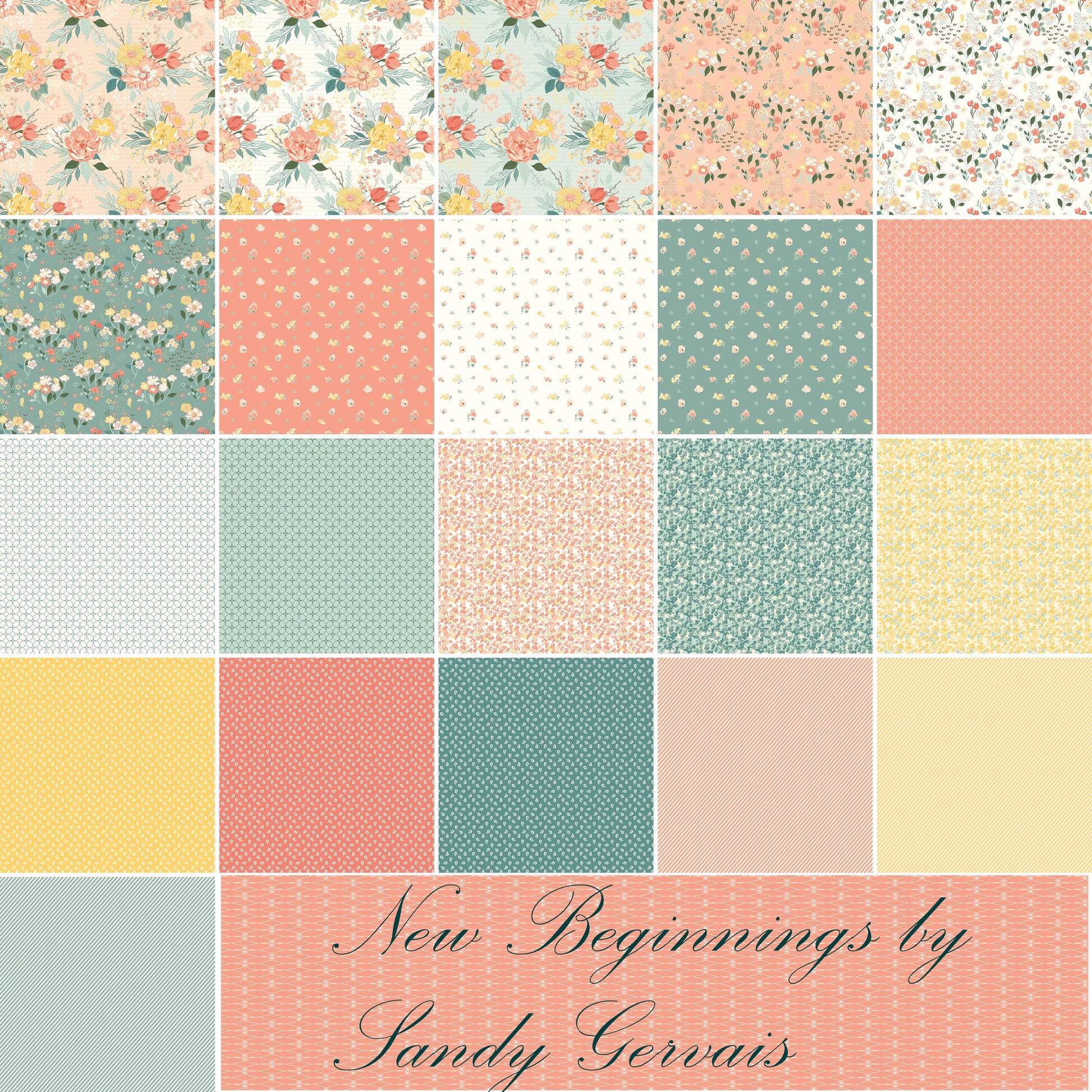 New Beginnings 10 inch squares Layer Cake by Sandy Gervais for Riley Blake Designs