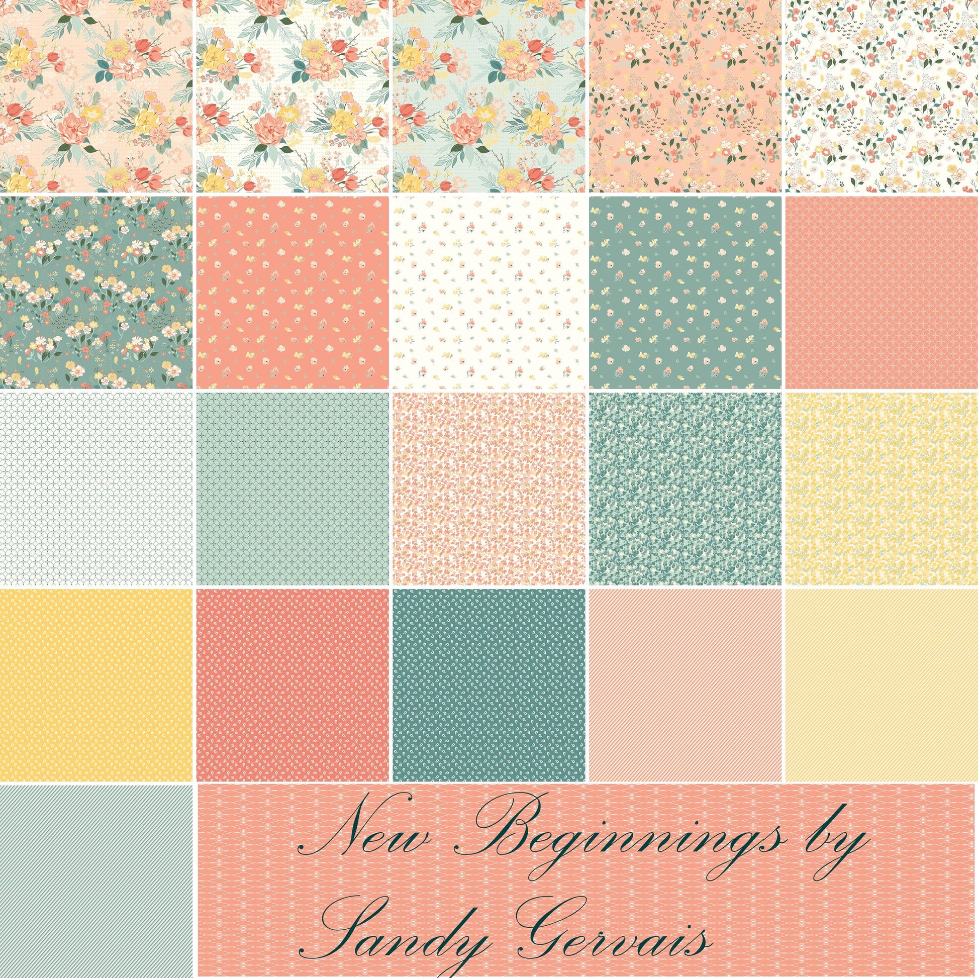 New Beginnings 10 inch squares Layer Cake by Sandy Gervais for Riley Blake Designs