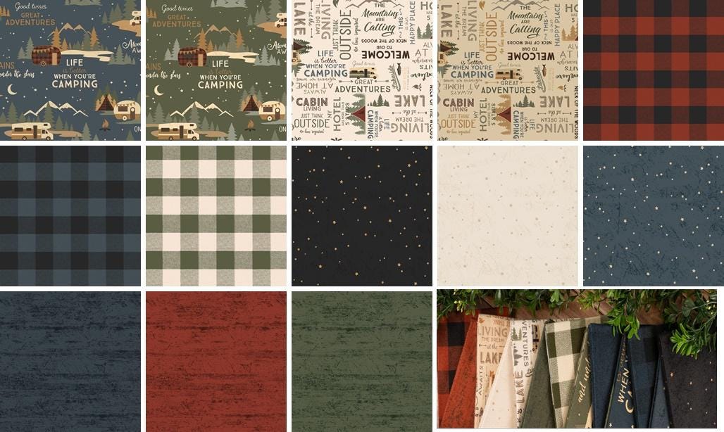 Living the Dream 5" charm square pack~ Dan Dipaolo Clothworks OUT OF PRINT Flannel Fabric