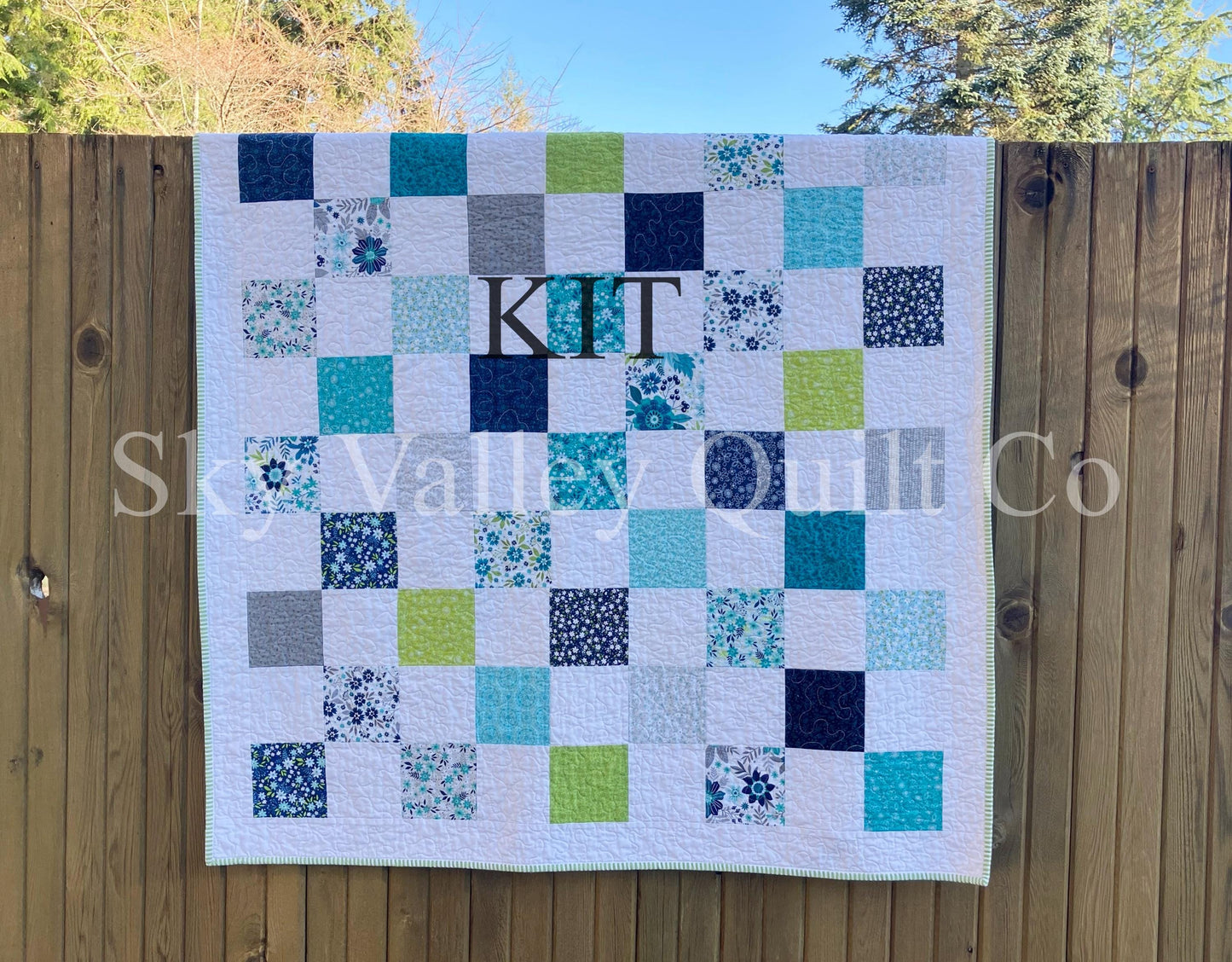 Precut traditional pieced Quilt kit ~ Benartex Among the wildflowers