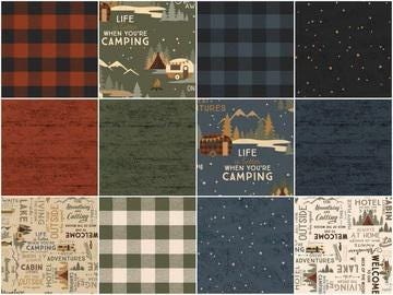 Living the Dream 5" charm square pack~ Dan Dipaolo Clothworks OUT OF PRINT Flannel Fabric