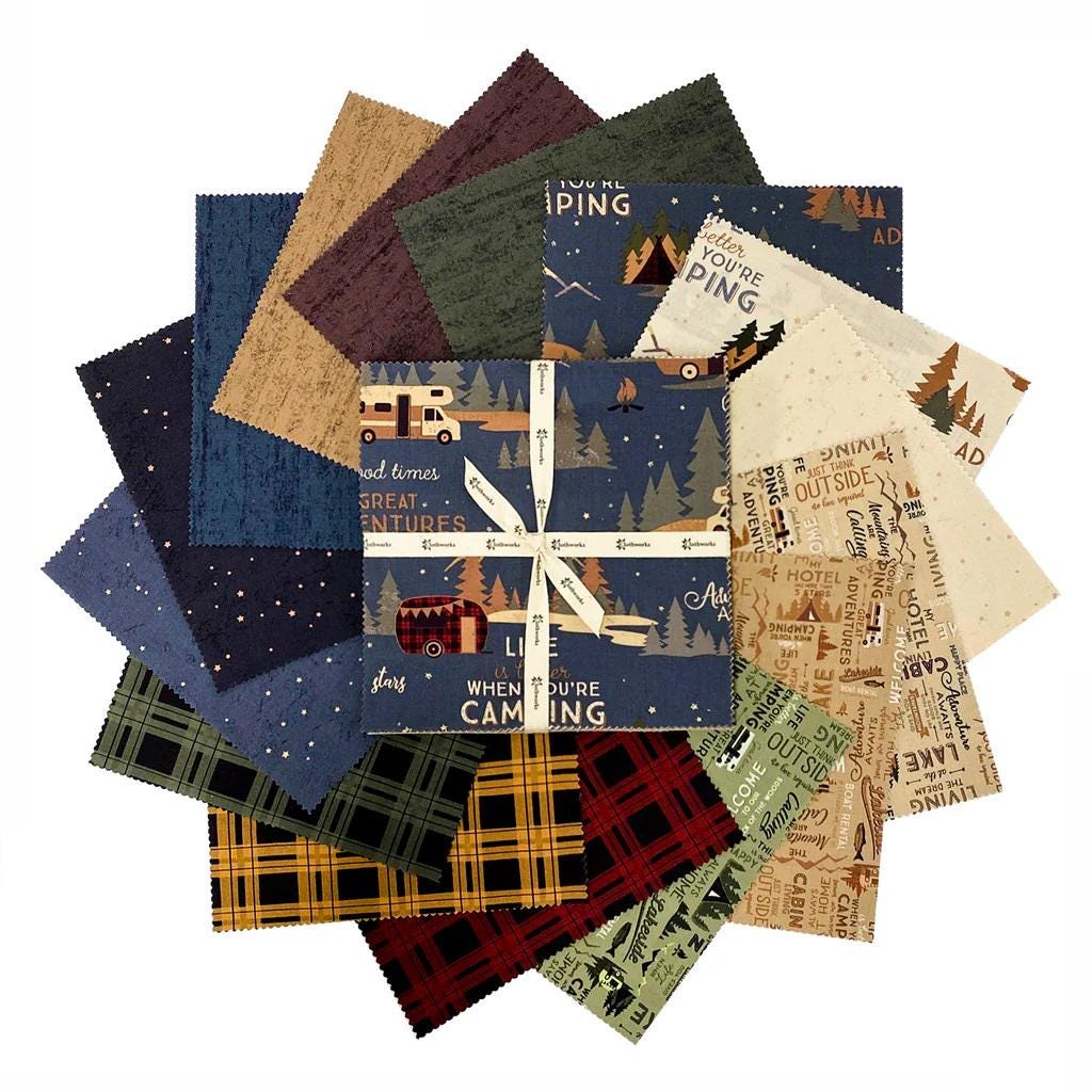 Living the Dream 5" charm square pack~ Dan Dipaolo Clothworks OUT OF PRINT Flannel Fabric
