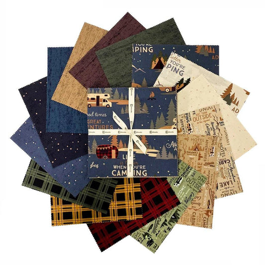 Living the Dream 5" charm square pack~ Dan Dipaolo Clothworks OUT OF PRINT Flannel Fabric