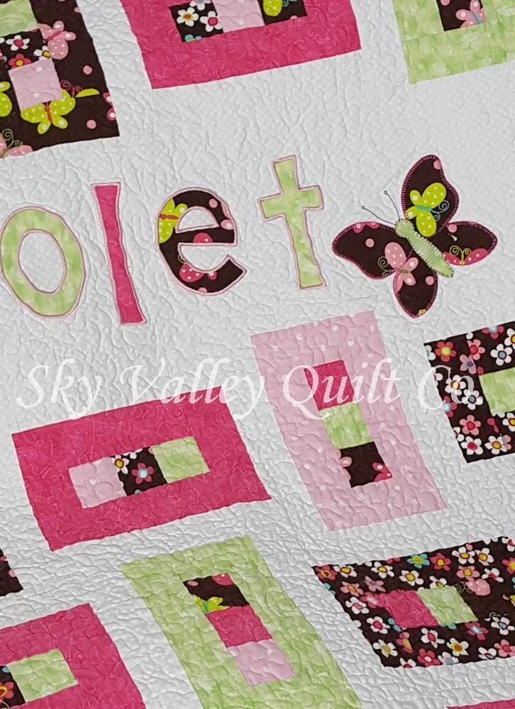 Precut Flutterby Quilt Kit ~ all precut letters and appliques ready to sew!