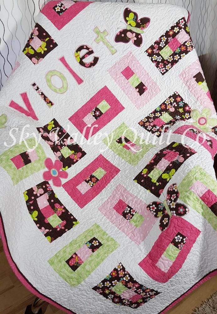 Precut Flutterby Quilt Kit ~ all precut letters and appliques ready to sew!