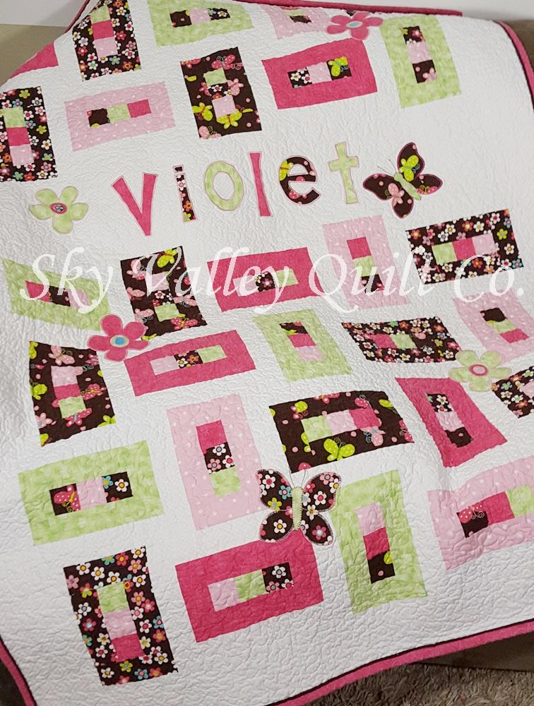 Precut Flutterby Quilt Kit ~ all precut letters and appliques ready to sew!