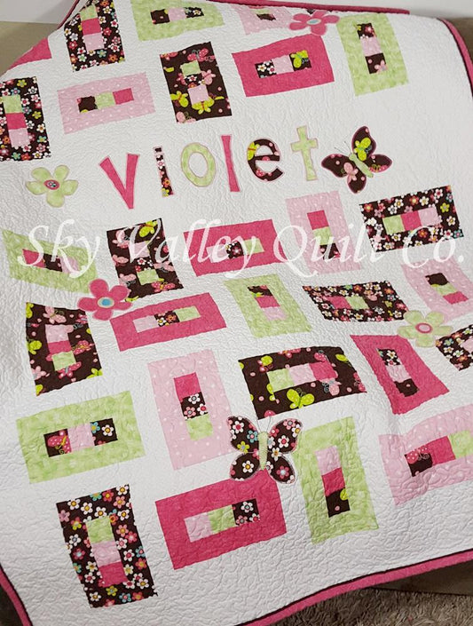 Precut Flutterby Quilt Kit ~ all precut letters and appliques ready to sew!