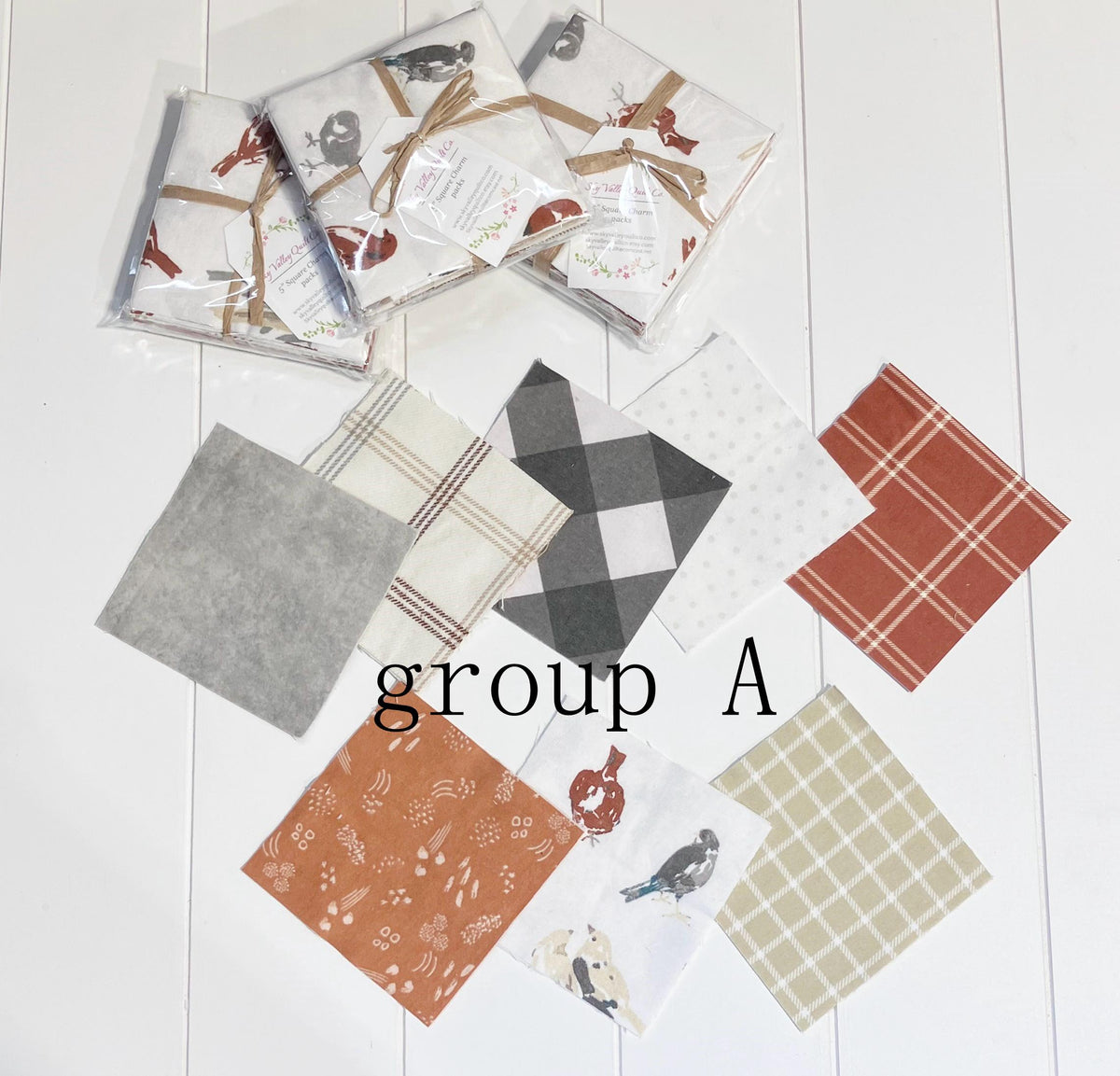 Sweater Weather chickadee 5" charm square pack~ OUT OF PRINT Flannel Fabric
