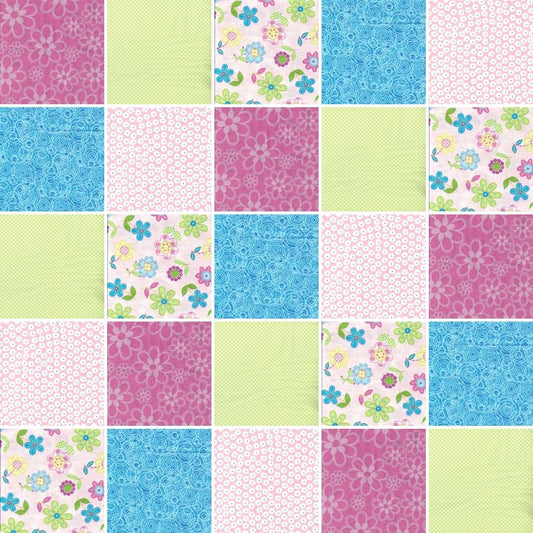Pre Cut Rag Quilt KIT - Pretty florals in pink, turquoise and green flannels